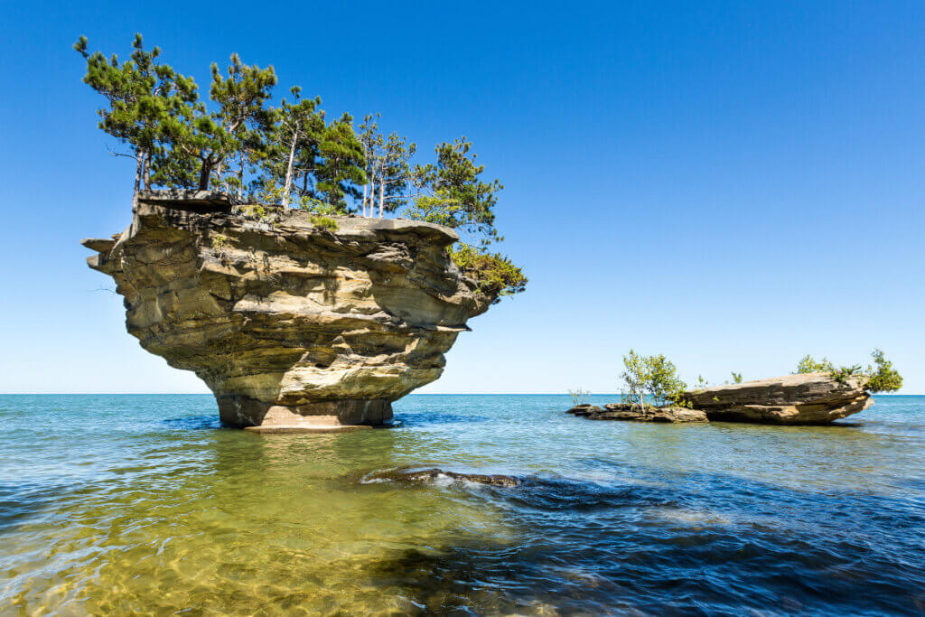 Rock formations on Lake Huron