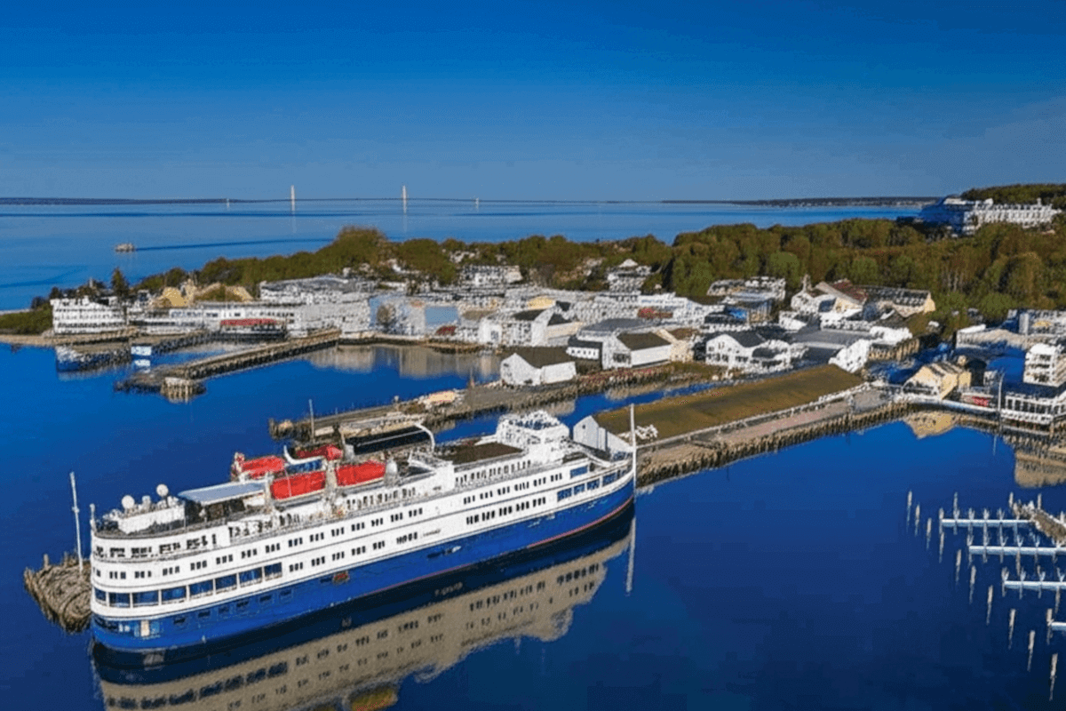Victory I docked in Mackinac Island