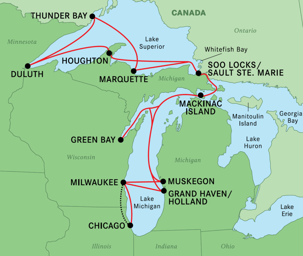 VCL-Lakeside-Treasures-Itinerary-Map - Sunstone Tours & Cruises