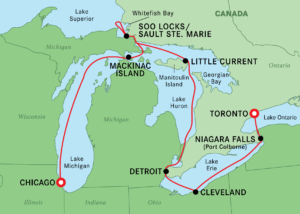 Splendor of the Great Lakes Itinerary Map