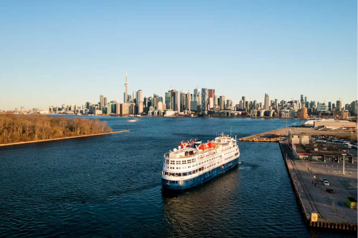 The Victory I docked just outside of Toronto, Canada