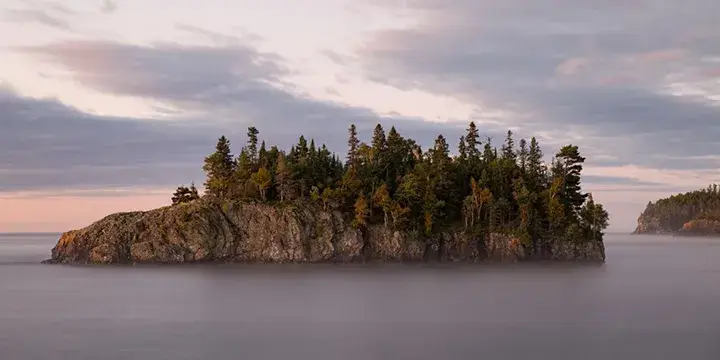 Island with many trees near Duluth, Minnesota