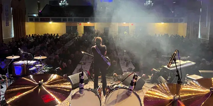 A performer on stage in Greenville, Mississippi