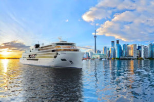Viking Polaris with the skyline of Toronto in the background
