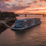 The Viking Mississippi docked on the Mississippi River