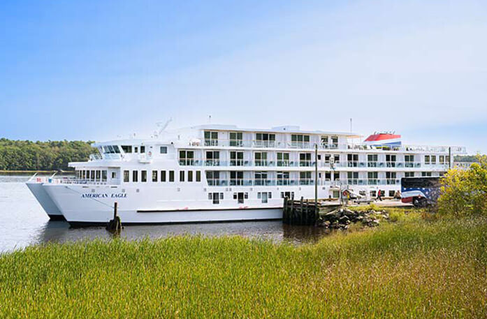 American Eagle docked in Bath, Maine