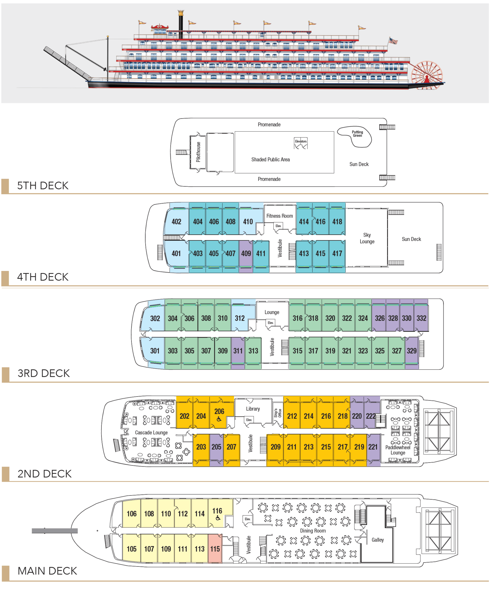 American Pride - Ship Details - Sunstone Tours & Cruises