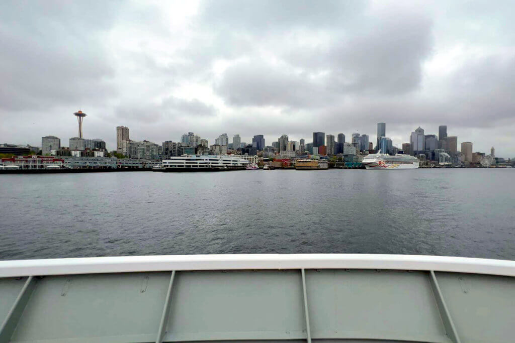 Skyline of Seattle from our ship