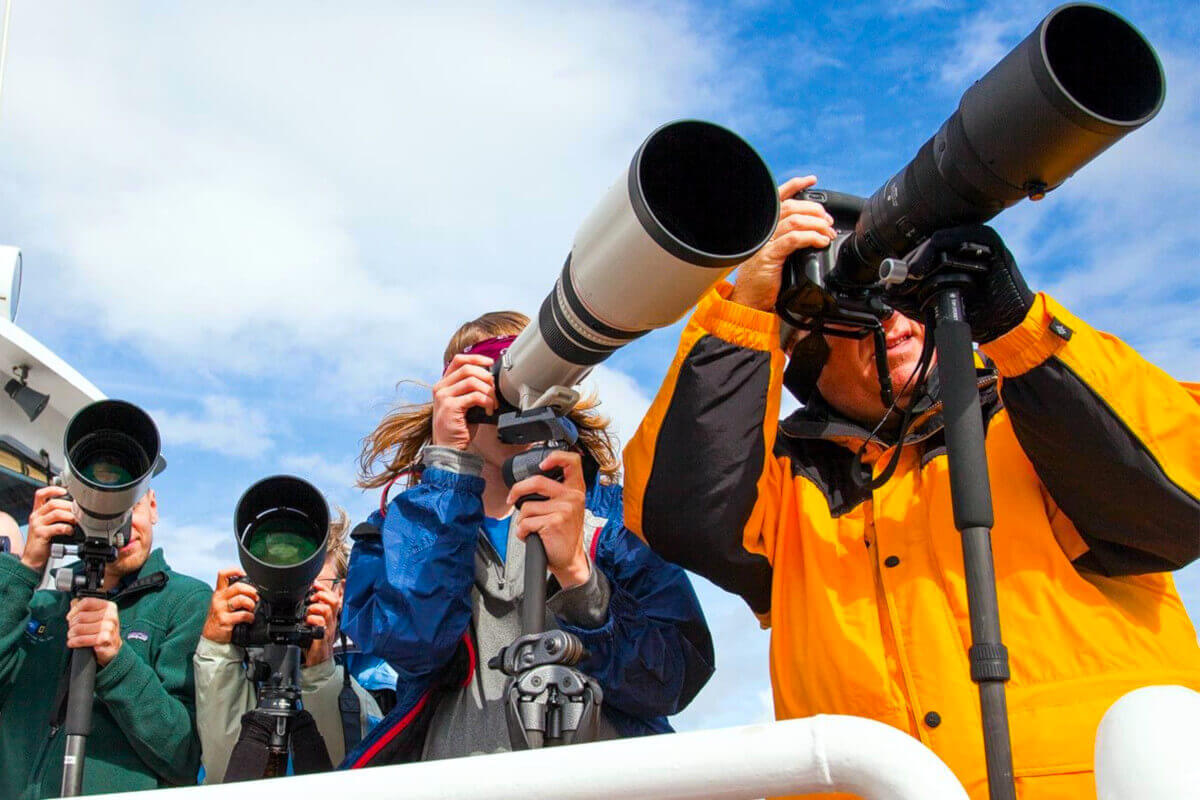 Photographers aboard ship