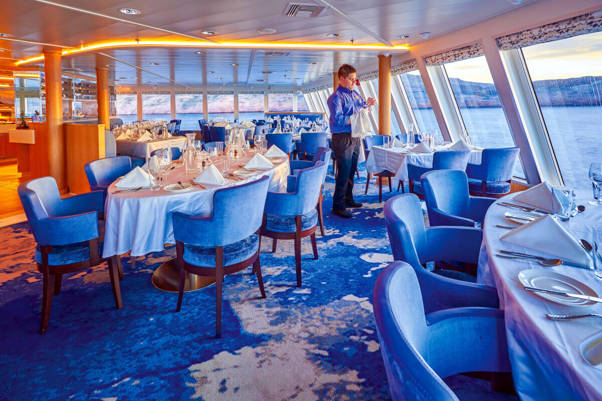 Dining room aboard Nationl Geographic Venture