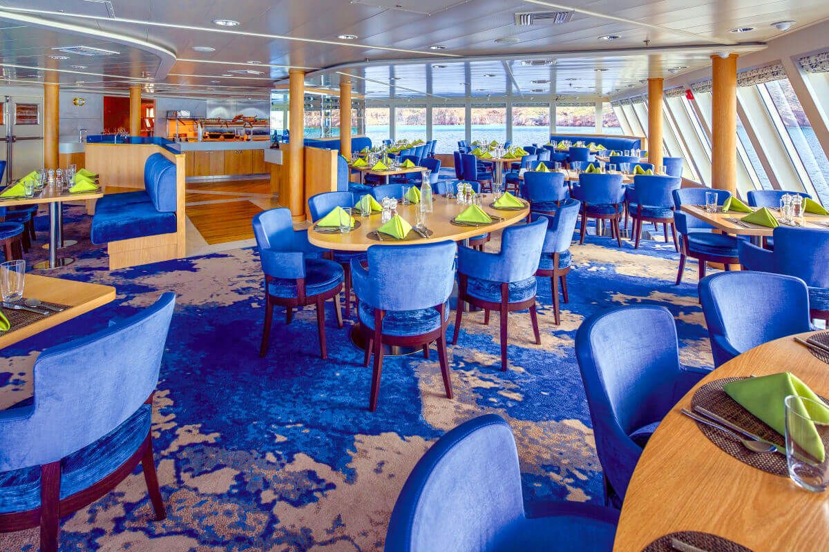 Dining room aboard National Geographic Quest