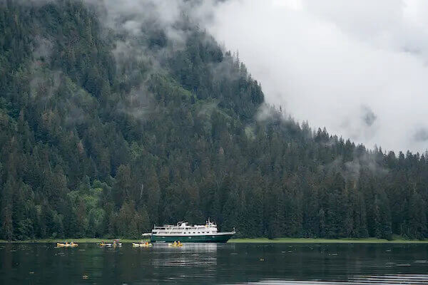 UnCruise ship exploring Misty Fjords National Monument